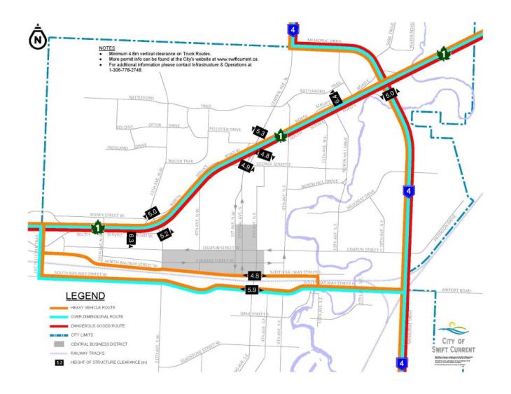 Truck Route Pamphlet Map