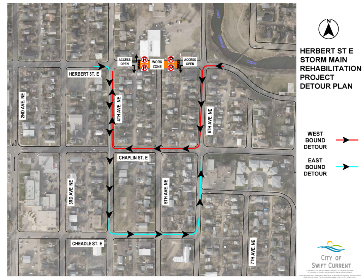 Herbert St Detour Map - Herbert St E (002)