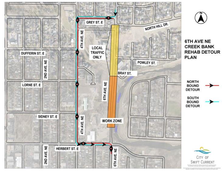 6th Ave NE Bank Failure Detour Map 1