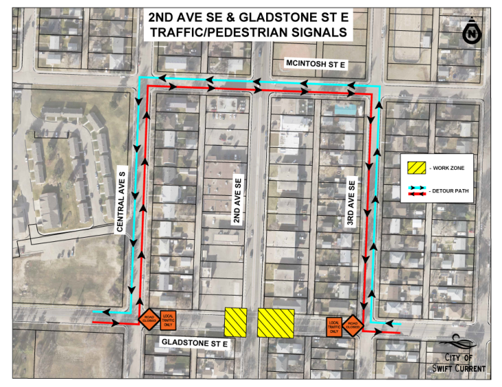 Gladstone St - 2nd Ave Intersection - DETOUR