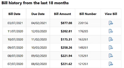 Bill history