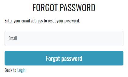 Forgot password email form