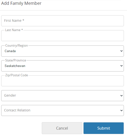 Add family member form