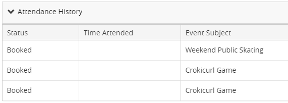 Attendance history