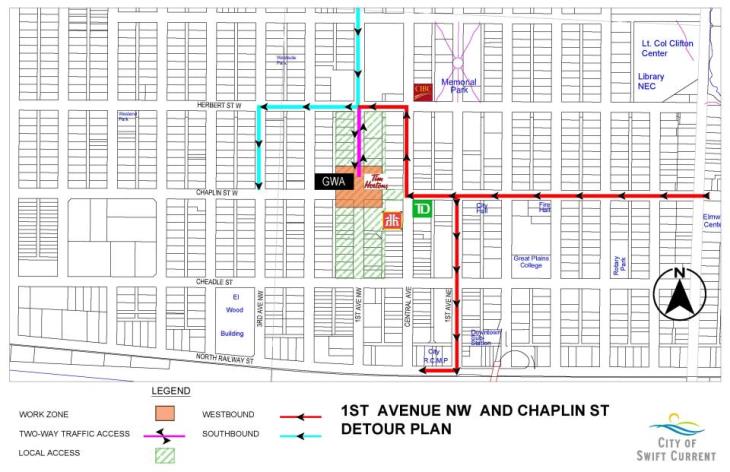 1st NW and Chaplin Media Detour Plan and Local Access